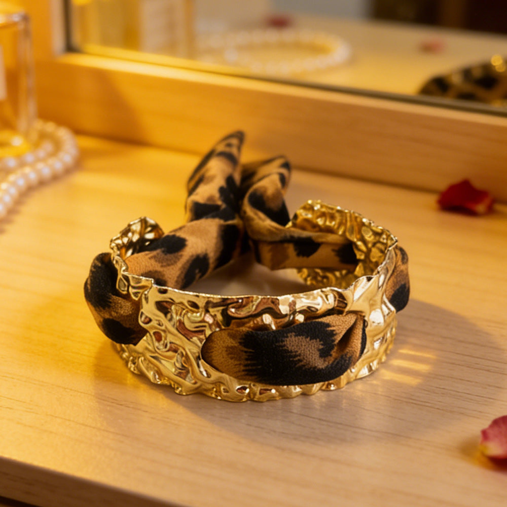 Retro Leopard Print Open Cuff - DippedShop Wholesale - #7219