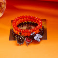 Playful Halloween Pumpkin Spider Beaded Bracelet 6W6JBR450