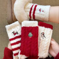 Christmas Embroidered Cable Crew Socks 6W8FSO909