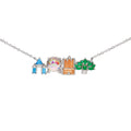 Elegant Gold Plated Ferris Wheel Castle Necklace 6W6JNC645