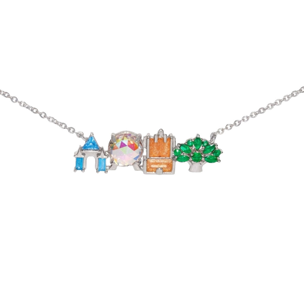 Elegant Gold Plated Ferris Wheel Castle Necklace 6W6JNC645