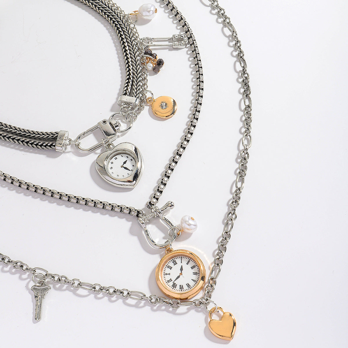 Multi-Layer Heart Pendant Necklace - DippedShop Wholesale - #3923
