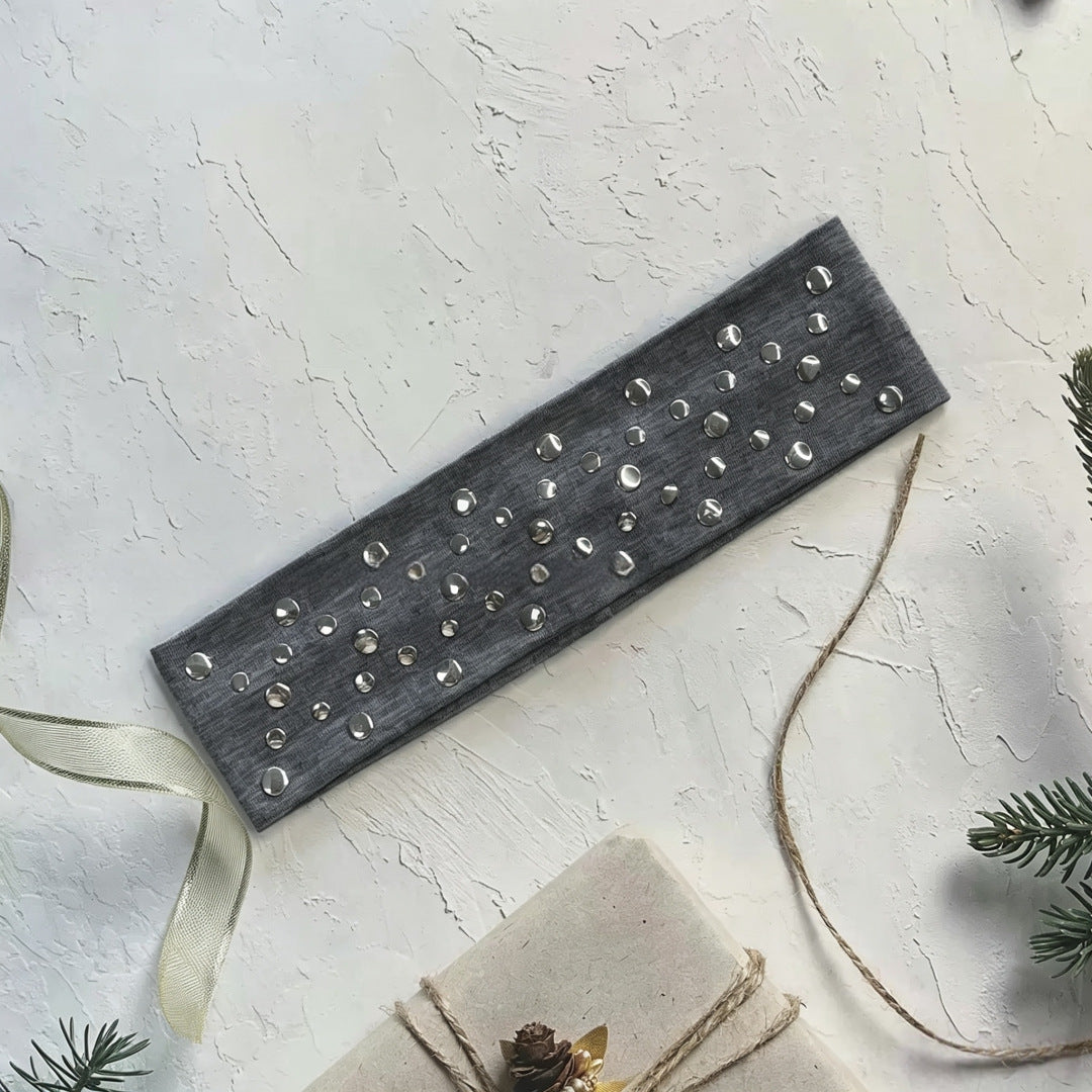 Metal Rivet Elastic Headband - DippedShop Wholesale - #1315