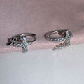 Cross Huggie Hoop Earrings - DippedShop Wholesale - #4563