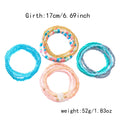 Cute Multi-Color Beaded Chain Stackable Bracelets 6W6JBR505