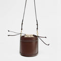 Simple Color Contrast Woven Bucket Crossbody Bag 6W10BBG2354