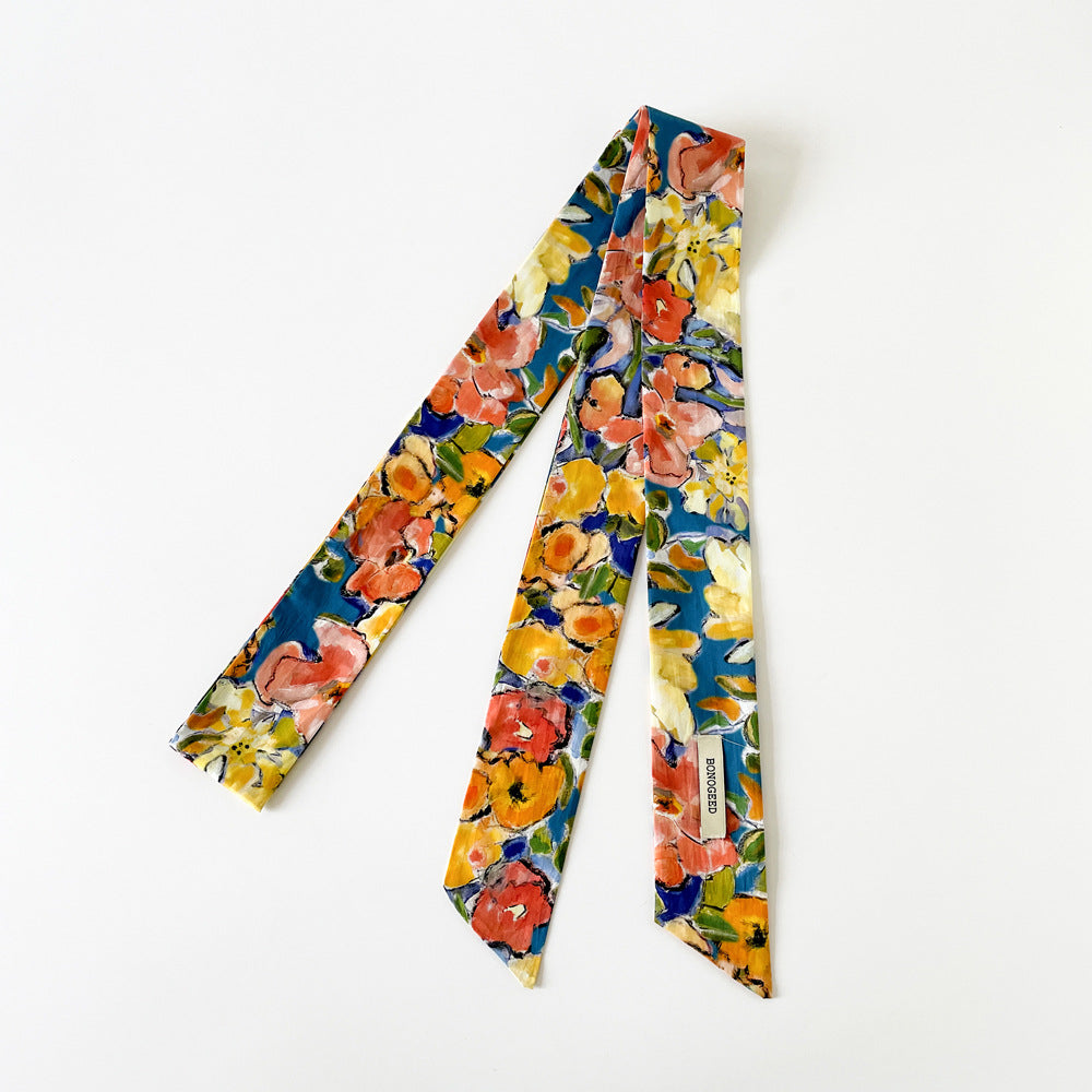 Simple Polka Dots Color Block Thin Long Scarf MK2BLW6W6NSI80
