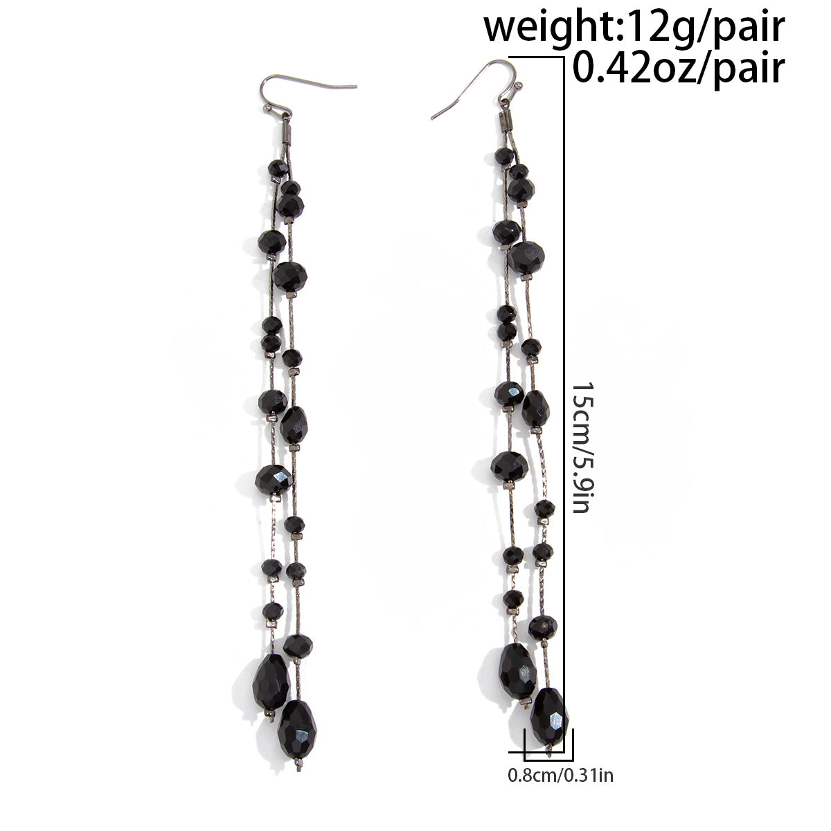 Crystal Tassel Dangle Earrings - DippedShop Wholesale - #6643