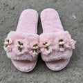 Plush Flower Indoor Slippers - DippedShop Wholesale - #6499