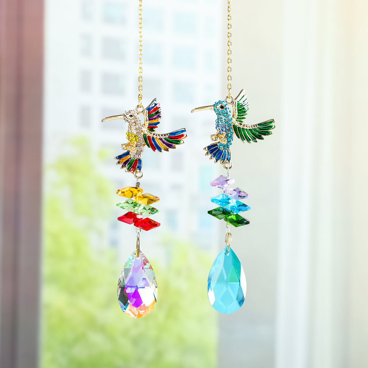 Colorful Hummingbird Crystal Window Hanging Suncatcher 6H7HLS188