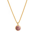 Retro Floral Print Oval Pendant Chain Necklace 6W6JNC412L