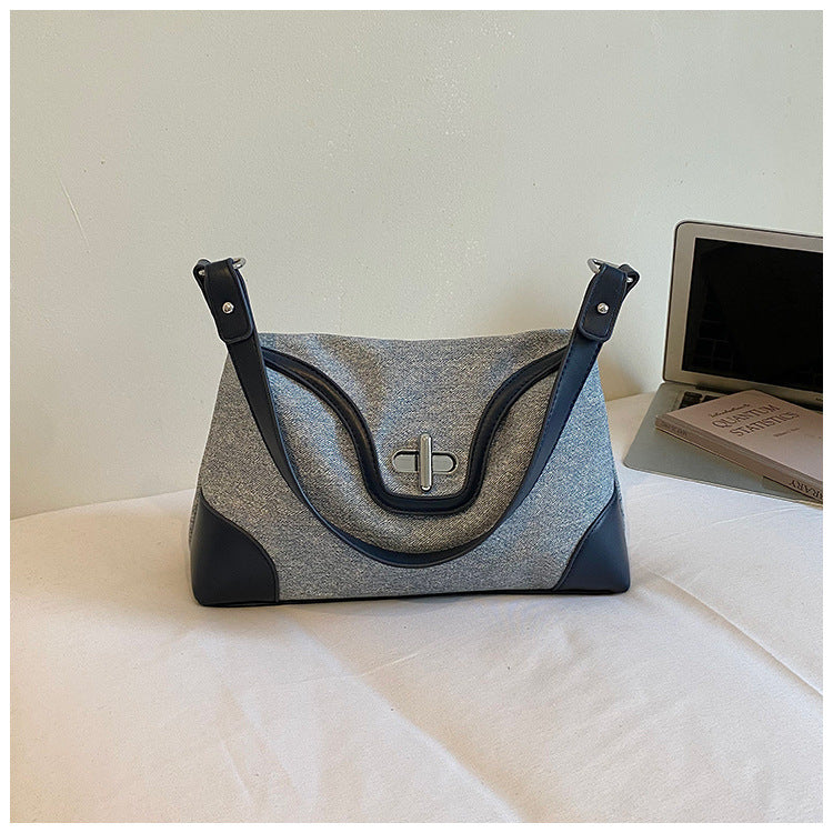 Stylish Color Block Metal Buckle Shoulder Bag 6W10BBG1350