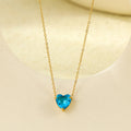 Cubic Zirconia Heart Pendant Choker Necklace 6W6JNC392L