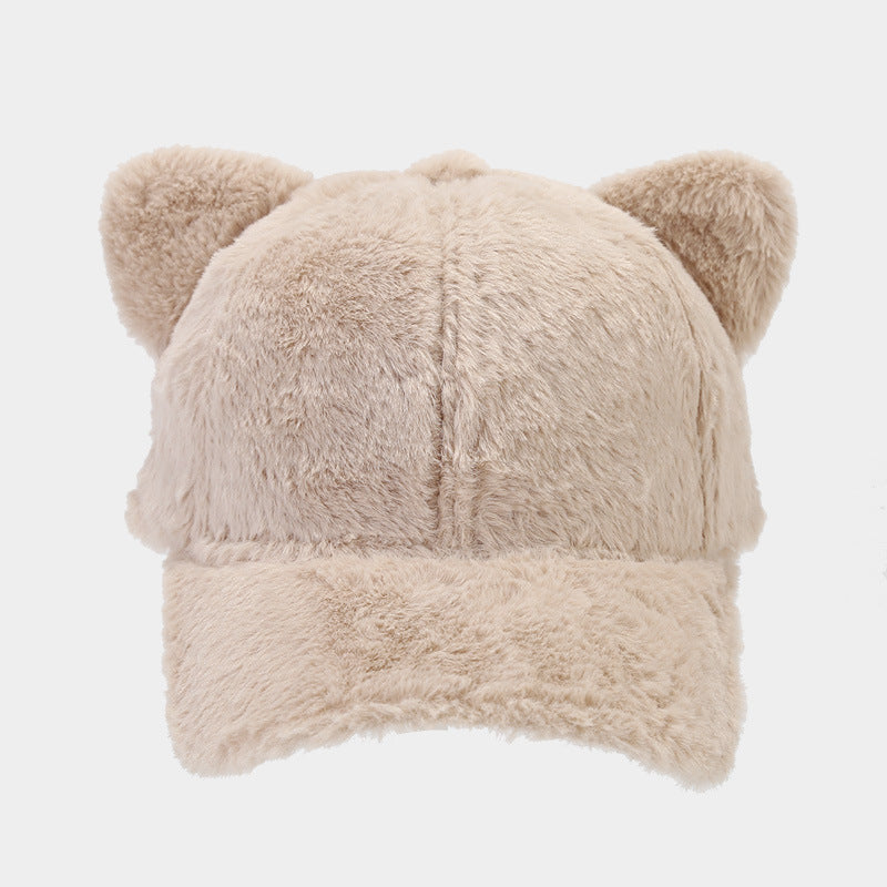Cute Plush Cat Ears Warm Baseball Cap 6W6HAT536