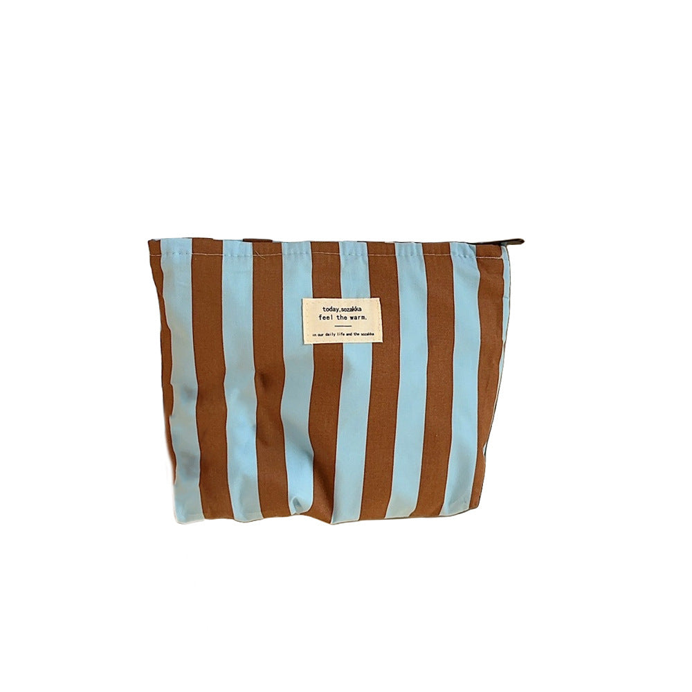 Color Block Striped Large Capacity Make Up Bag DP25A575