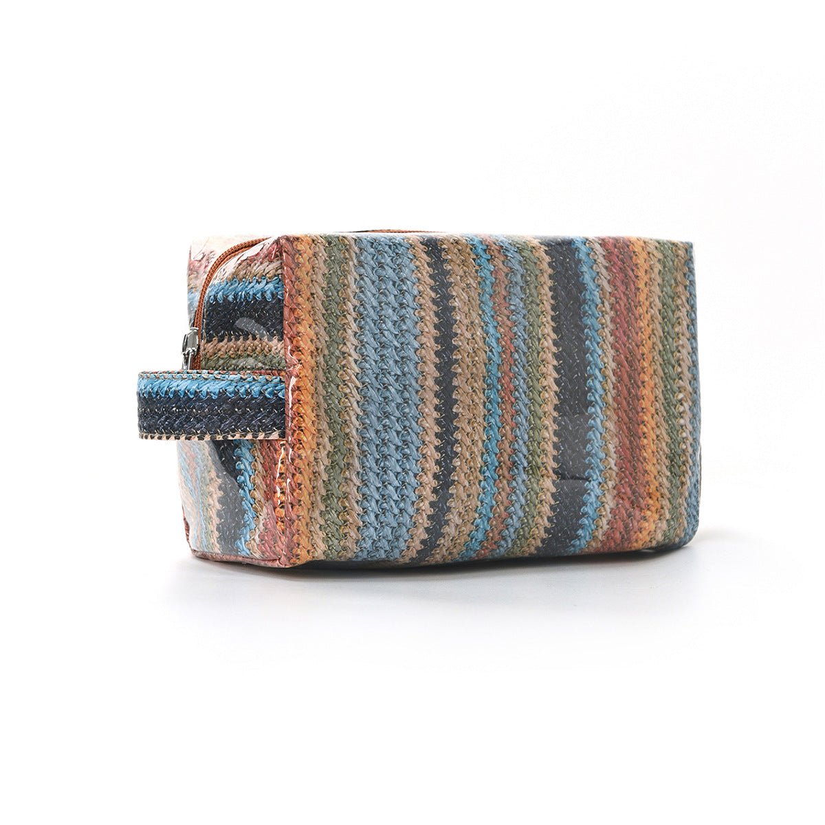 Simple Color Block Striped PVC Cosmetic Bag MK2BLW6C5CO07