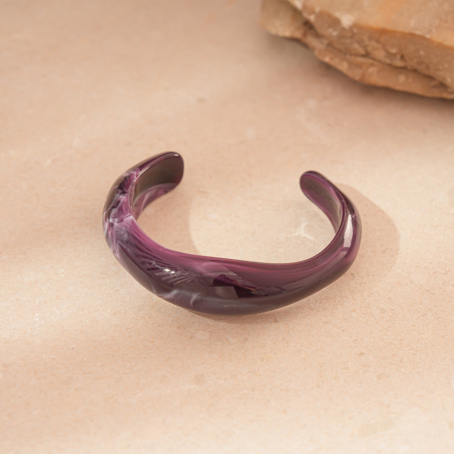 Purple Irregular Acrylic Bracelets - DippedShop Wholesale - #3603