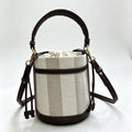 Simple Color Contrast Woven Bucket Crossbody Bag 6W10BBG2354