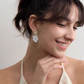 Floral Pearl Dangle Earrings - DippedShop Wholesale - #1395