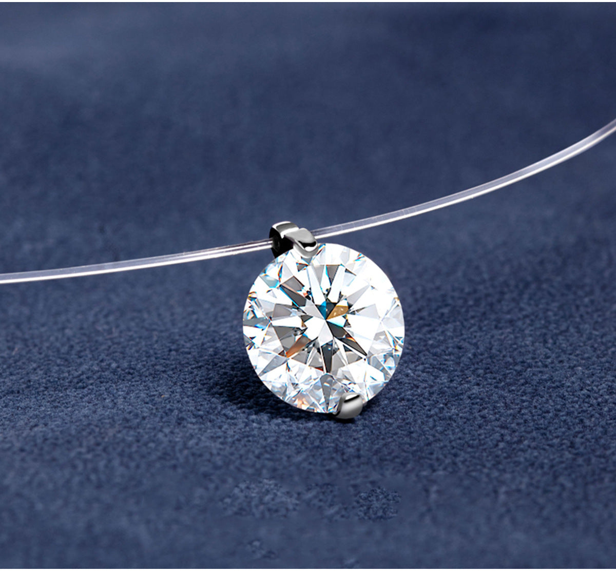 Rhinestone Pendant Chain Necklace - DippedShop Wholesale - #9459