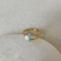 Open Pearl Rhinestone Ring - DippedShop Wholesale - #9107