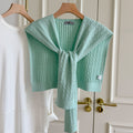 Trendy Cable Knit Solid Color Sweater Shawl 6W6NSC54