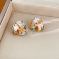 Minimalist Interlocking Geometric Stud Earrings 6W6JER827