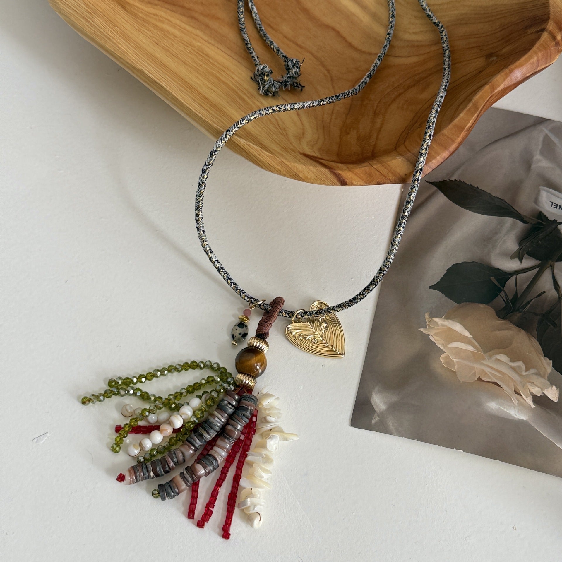 Retro Beaded Tassel Necklace - DippedShop Wholesale - #8659