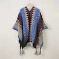 Boho Tassel Wavy Texture Knit Shawl Wrap 6W6NSC48