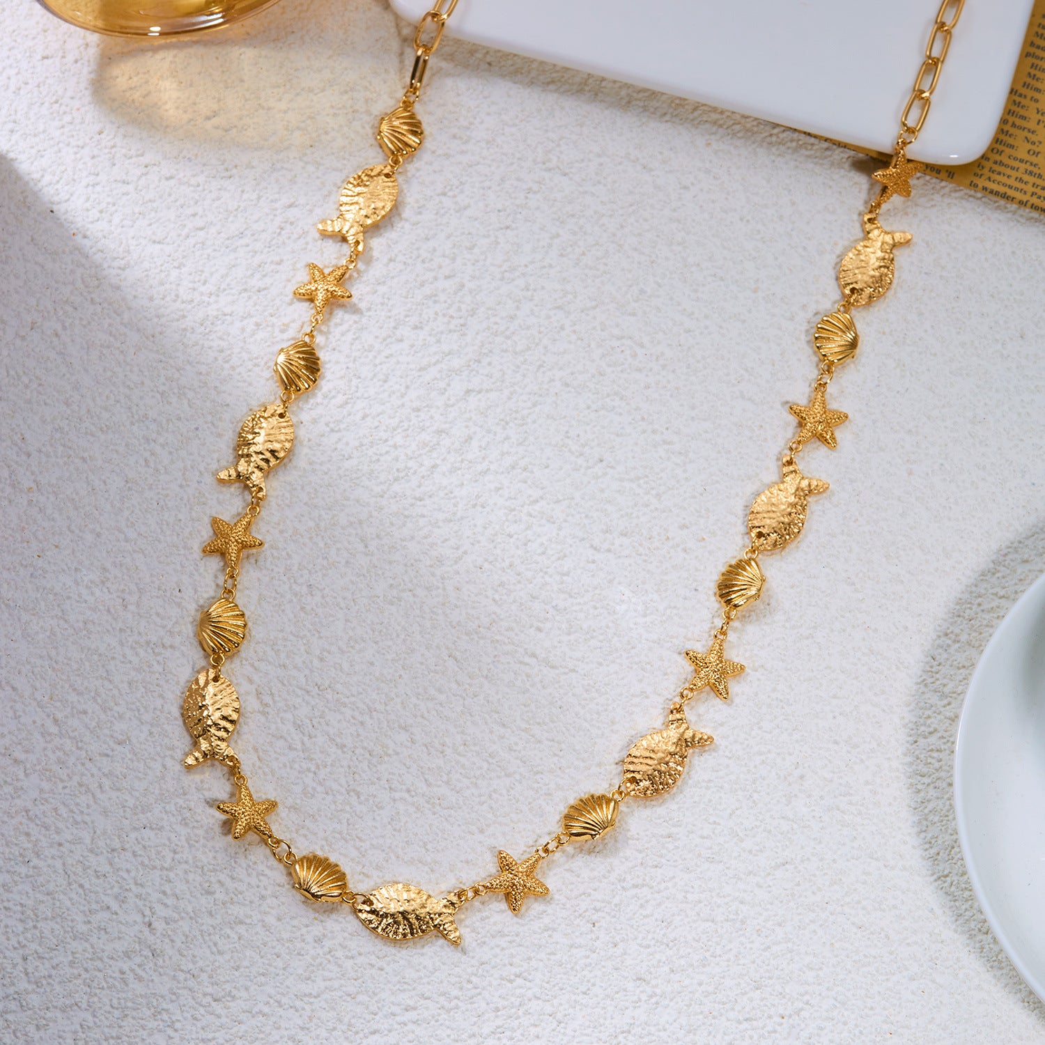 Simple Gold Plated Starfish Shell Waist Chain 8ZA6JBC106L