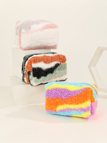 Colorful Color Block Plushed Make Up Bag DPB0111