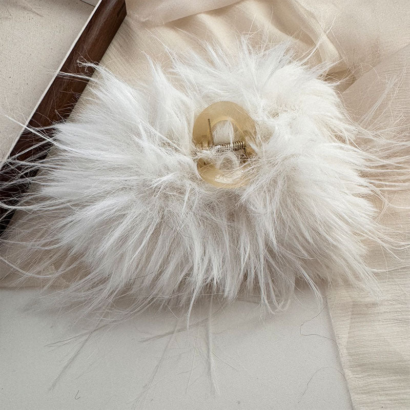 Fluffy Plush Hair Claw - DippedShop Wholesale - #2163
