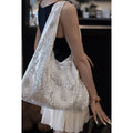 Sparkling Sequin Daisy Embroidery Hobo Shoulder Bag 6S10BBG1465