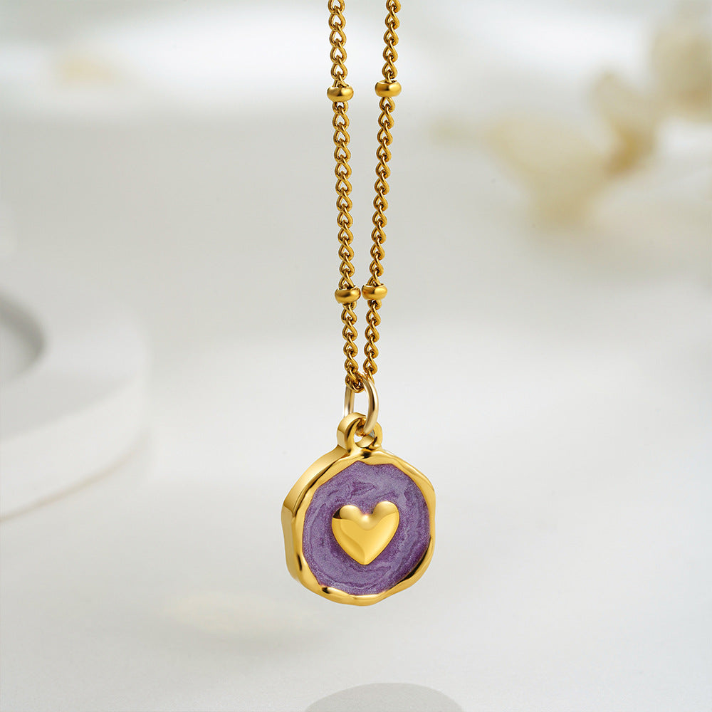 Simple Enamel Irregular Pendant Choker Necklace 6W6JNC398L