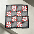 Vintage Checkerboard Grid Floral Silk Scarf 6W6NSI213