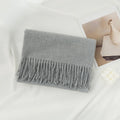Warm Solid Color Tassel Scarf 6W6NSW305