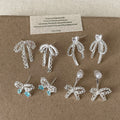 Pearl Bow Dangle Earrings - DippedShop Wholesale - #5107