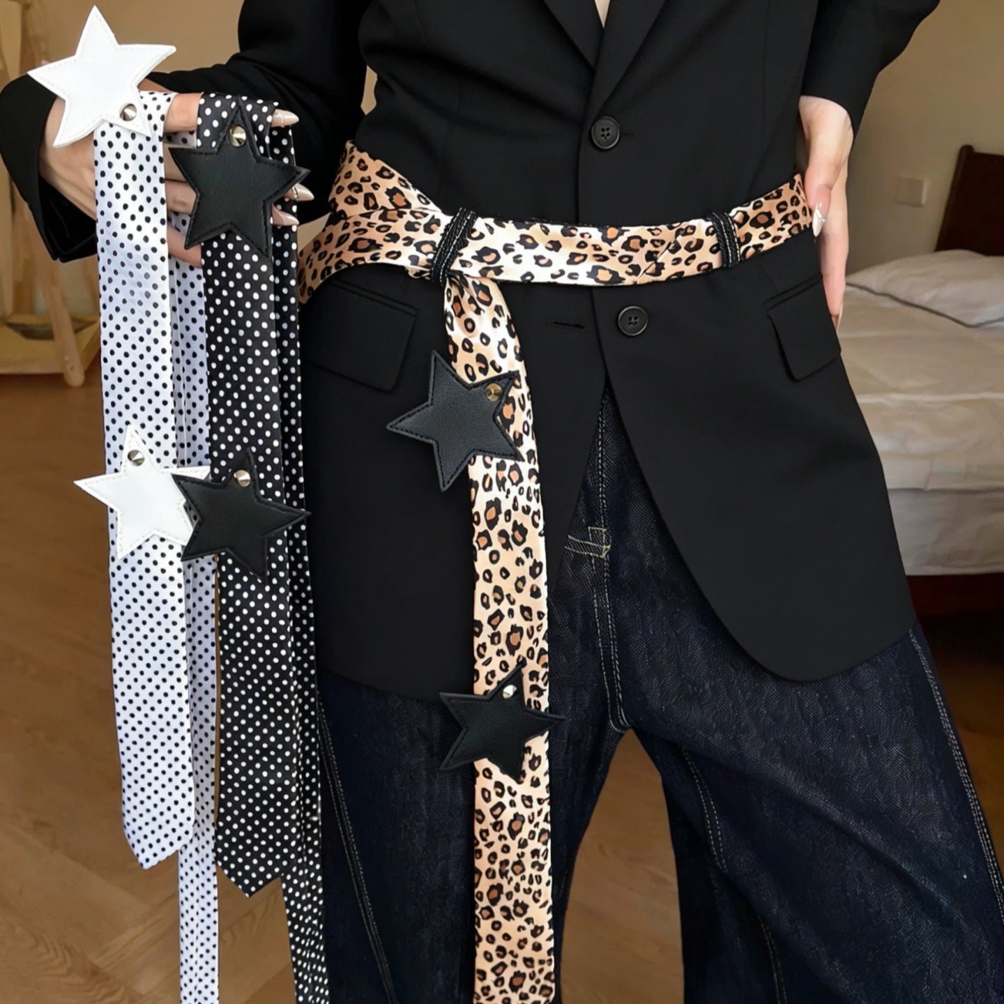 Fashion Leopard Print Versatile Scarf Belt 6W6JBT145