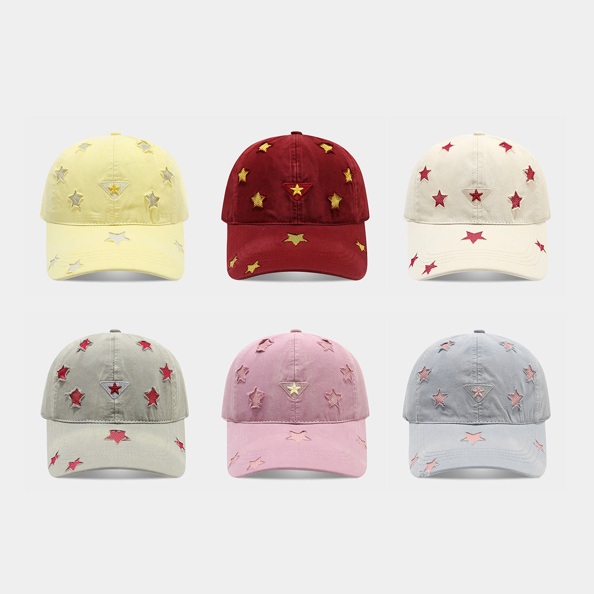 Cute Star Embroidery Versatlie Baseball Cap 8BK6HAT190L