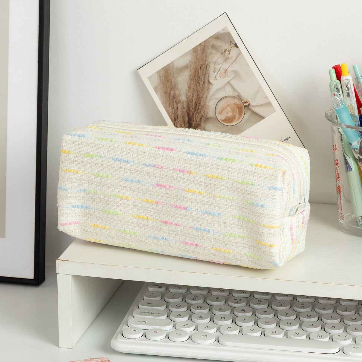Cute Multi-Color Line portable Pencil Pouch 6S10BOB1045