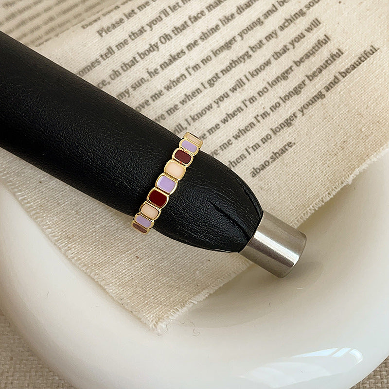 Colorful Geometric Open Ring - DippedShop Wholesale - #1619