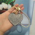 Rhinestone Heart Bag Charm - DippedShop Wholesale - #4803