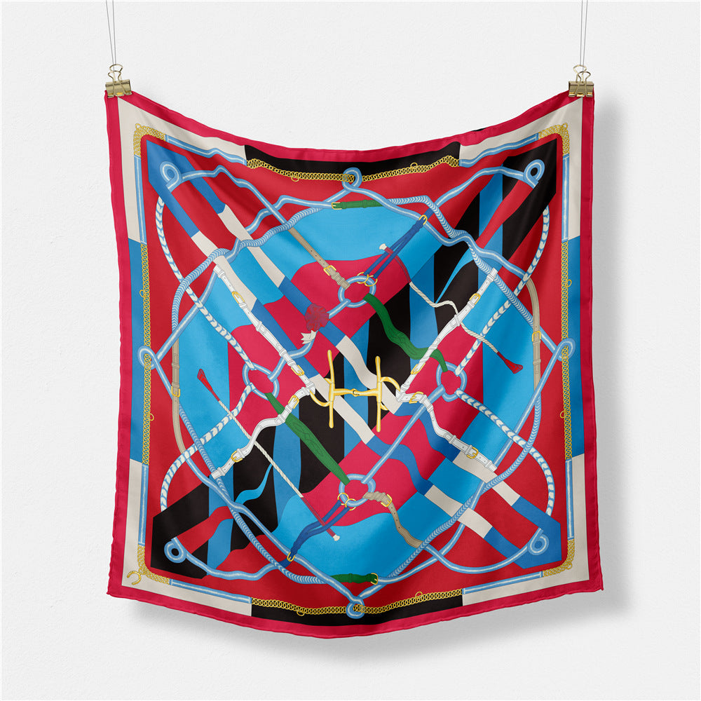 Fashion Abstract Print Versatile Square Silk Scarf 8BW6NSI14