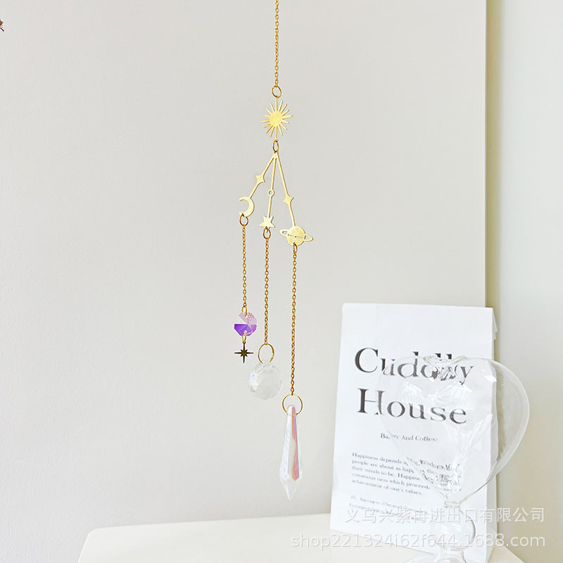 Star Moon Crystal Sun Catcher - DippedShop Wholesale - #6723