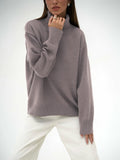 High Collar Loose Sweater - DippedShop Wholesale - #9491
