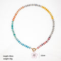 Handmade Multi-Color Flower Pendant Beaded Necklace 6W6JNC420L
