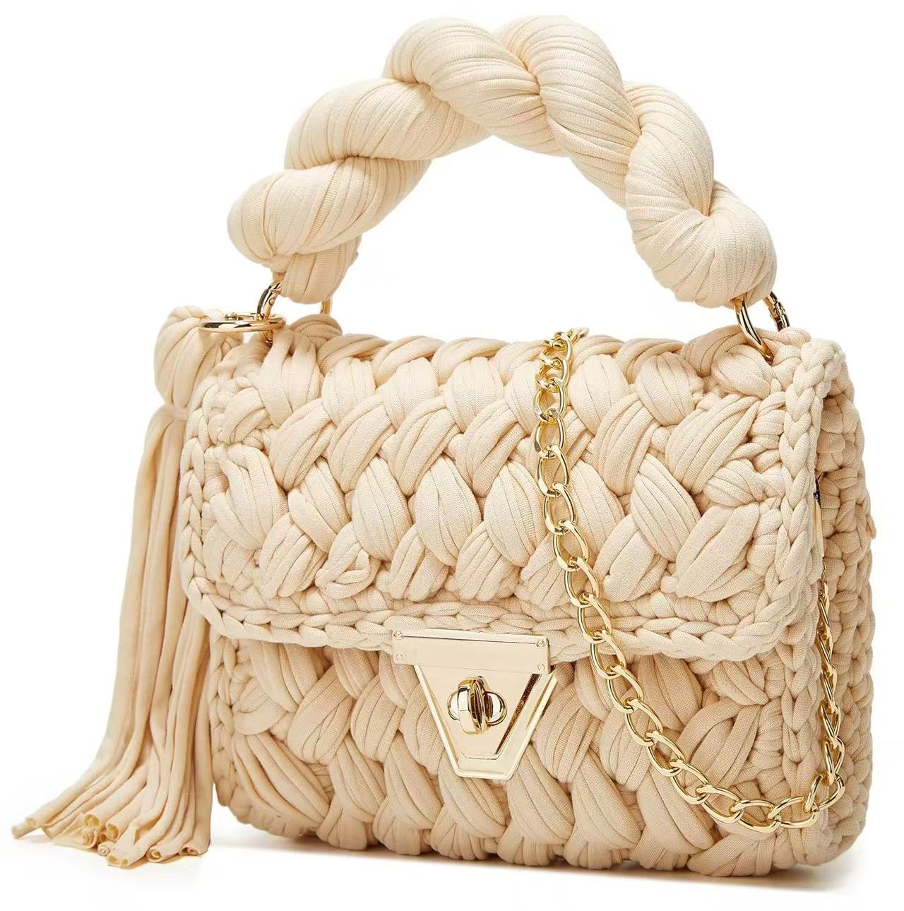 Chunky Crochet Crossbody Bag - DippedShop Wholesale - #9763