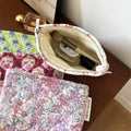 Sweet Floral Print Quilt Shell Cosmetic Bag 6S5CO117