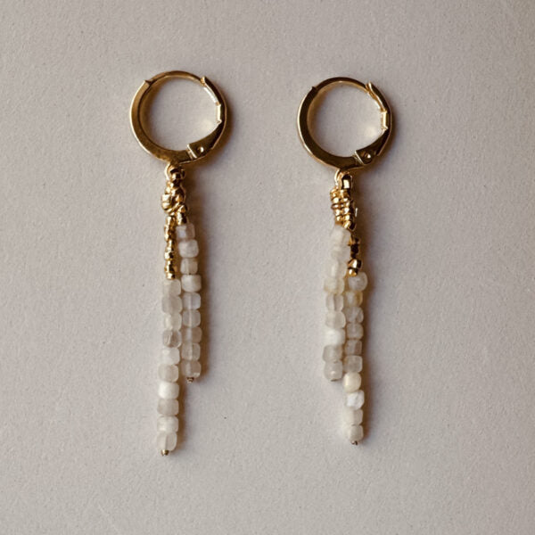 Boho Multi-Color Beaded Tassel Hoop Earrings 6W6JER952