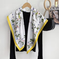 Vintage Floral Print Twill Silk Square Scarf MK2BW6W6NSI03